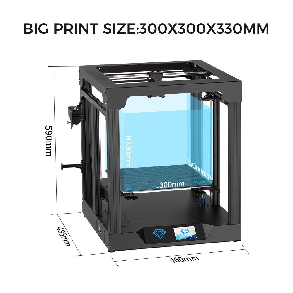 Twotrees Impressora 3D SP-5 V1.1 Viveiro PEI Grande Impressão 300*300*330 MM Ultra Silencioso placa-mãe de Carborundum de Duplo Eixo Z de Núcleo XY FDM Imagem 3