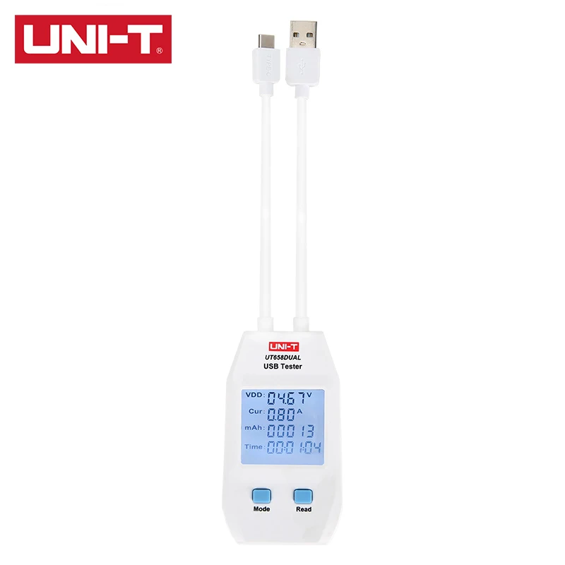UNIDADE UT658A/C/DUAL/CARGA USB Testador Digital Voltímetro Amperímetro Tensão-Corrente Amperemeter Capacidade Medidor de Médico Para o Telemóvel Imagem 3