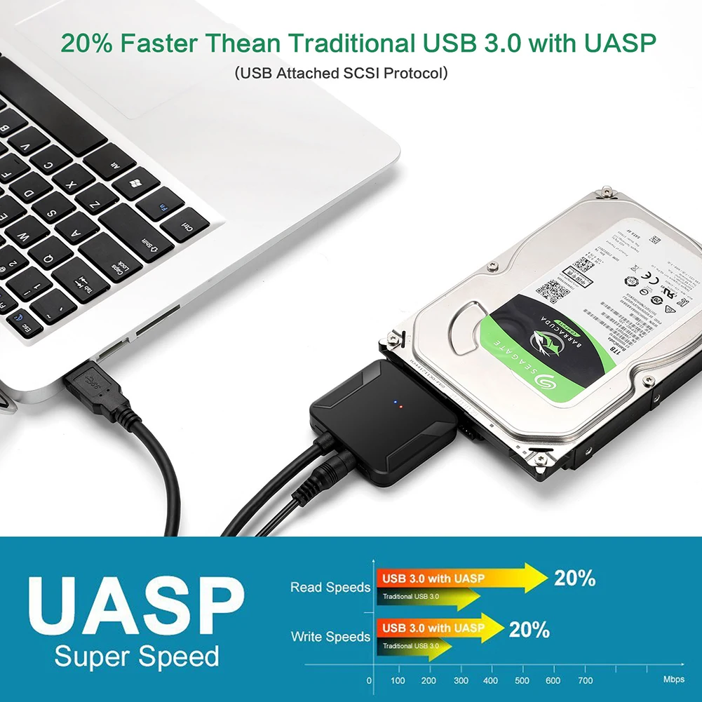 USB 3.0, SATA 3 Cabo Sata Para USB Adaptador de Converter os Cabos de Suporte 2.5/3.5 Polegadas Externo HDD SSD Adaptador de Unidade de disco Rígido Imagem 1