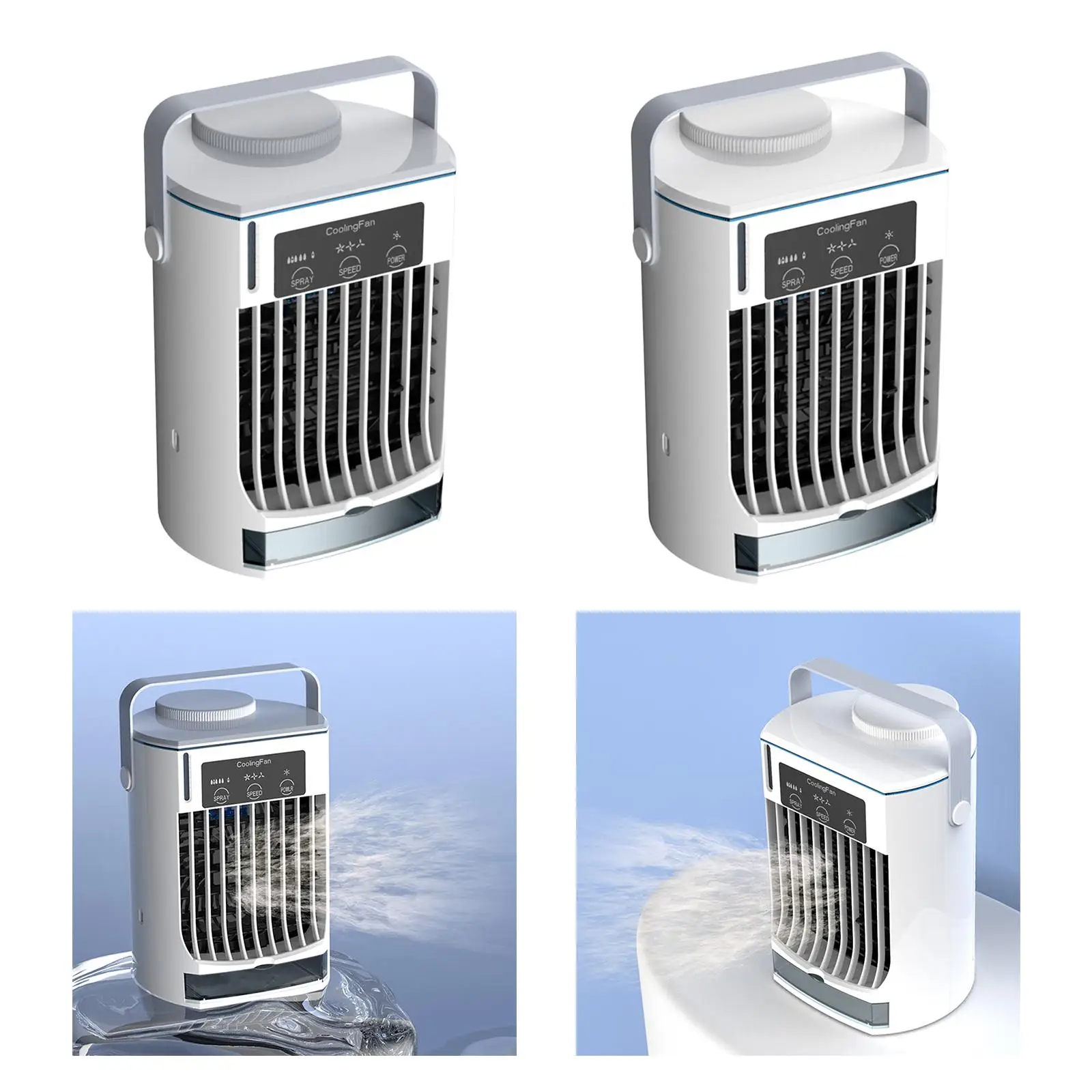 USB Cobrado Mini Condicionador de Ar Filtro de Carbono Móvel 500ml de Água do Tanque Portátil Ventilador de Refrigeração para Quarto Dormitório área de Trabalho de Carros em Casa Imagem 4