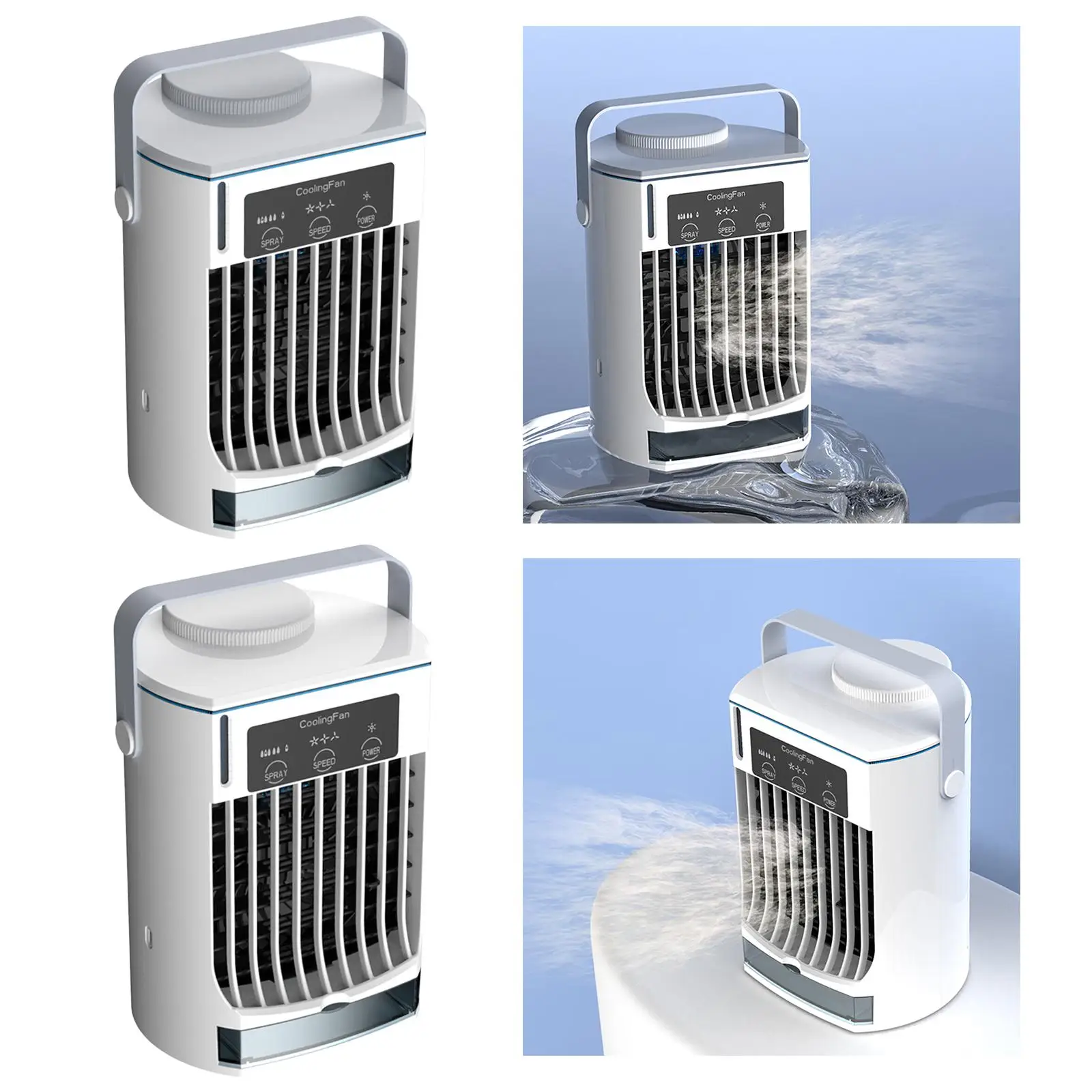 USB Cobrado Mini Condicionador de Ar Filtro de Carbono Móvel 500ml de Água do Tanque Portátil Ventilador de Refrigeração para Quarto Dormitório área de Trabalho de Carros em Casa Imagem 5