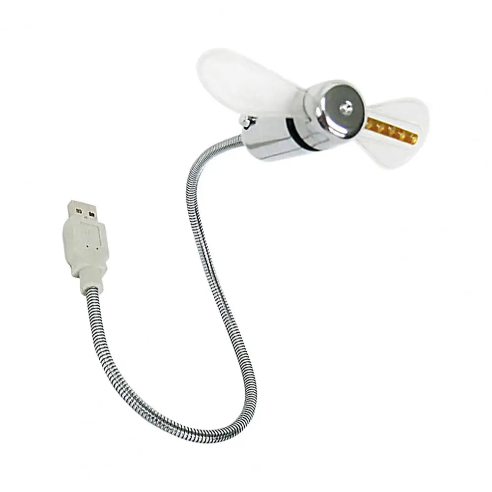 USB Design do ambiente de Trabalho Ventilador Ajustável ABS de poupança de Energia Luminosa Ventilador de Refrigeração para Dormitório Imagem 4