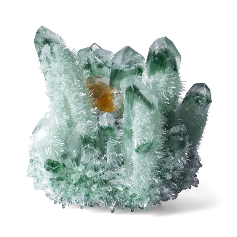 Verde Natural Fantasma Fantasma Cristal De Quartzo Cluster Mineral Reiki Cura Decoração De Casa Imagem 1