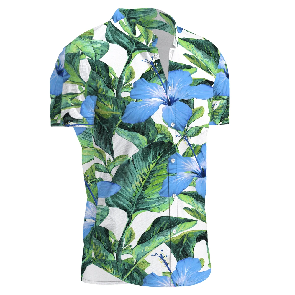 Verão Havaiano de Manga Curta de Mens Camisas de Praia Casual com estampa Floral e Camisas Plus Size S-3XL Havaiana Aloha Camisas de Mens Vestuário Imagem 1