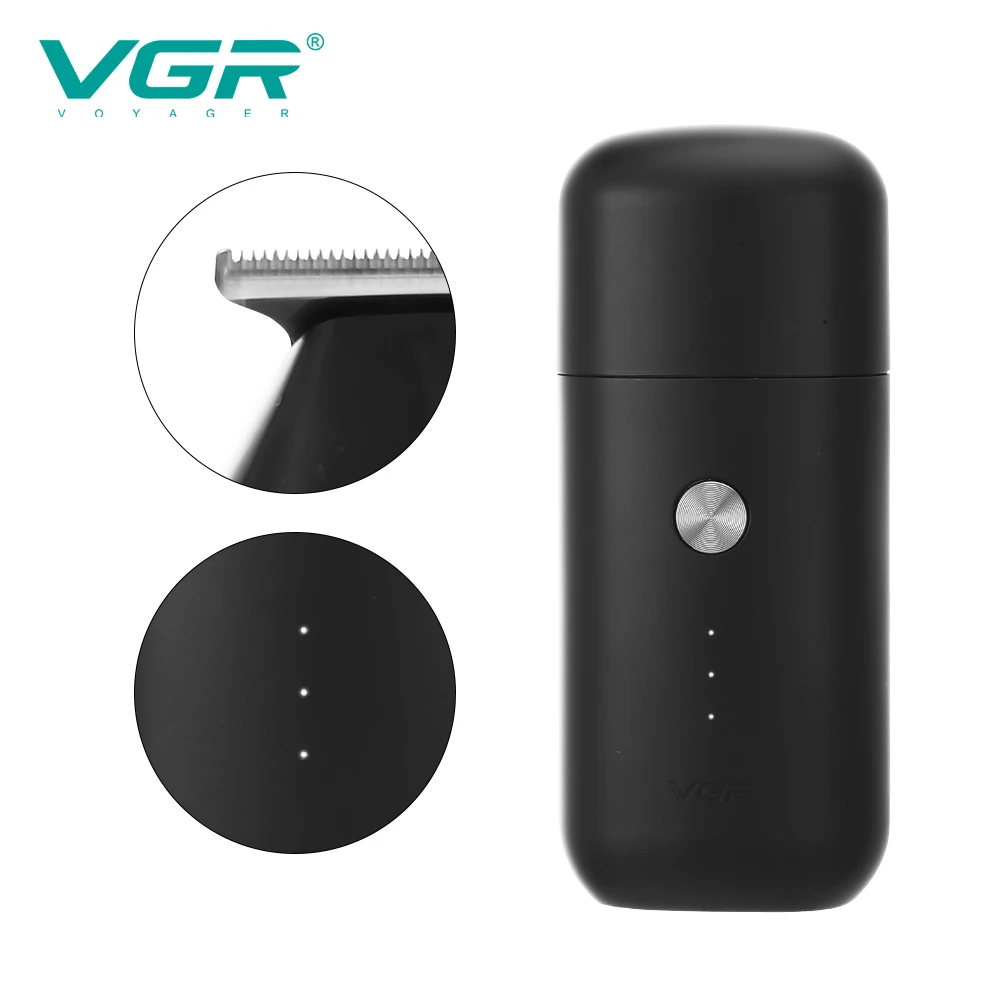 VGR Novo Mini Cabelo Clipper Compacto e Portátil máquina de Barbear Recarregável USB de Homens-máquina de Barbear dos Homens de Lâmina Única de Cabelo Clipper V-932 Imagem 1