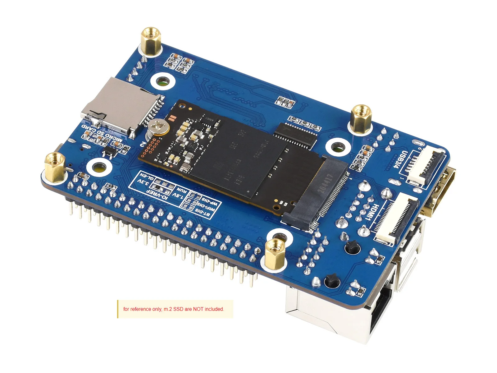 Waveshare Mini Placa de Base(Uma)para o Raspberry Pi Calcular o Módulo 4,a Bordo de Conectores, Incluindo:CSI/DSI/VENTILADOR/USB/RJ45 Gigabit Ethernet Imagem 3