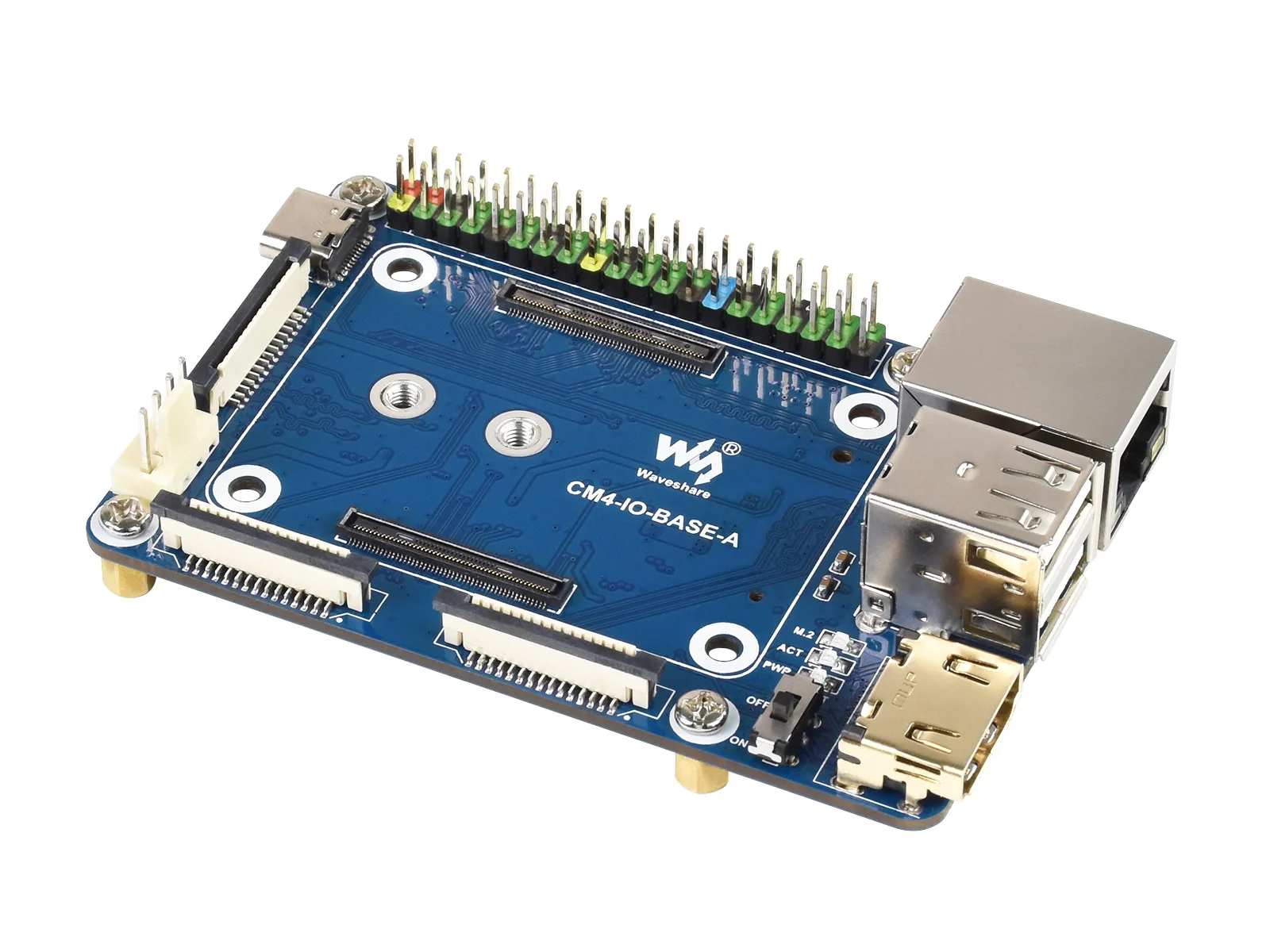 Waveshare Mini Placa de Base(Uma)para o Raspberry Pi Calcular o Módulo 4,a Bordo de Conectores, Incluindo:CSI/DSI/VENTILADOR/USB/RJ45 Gigabit Ethernet Imagem 5