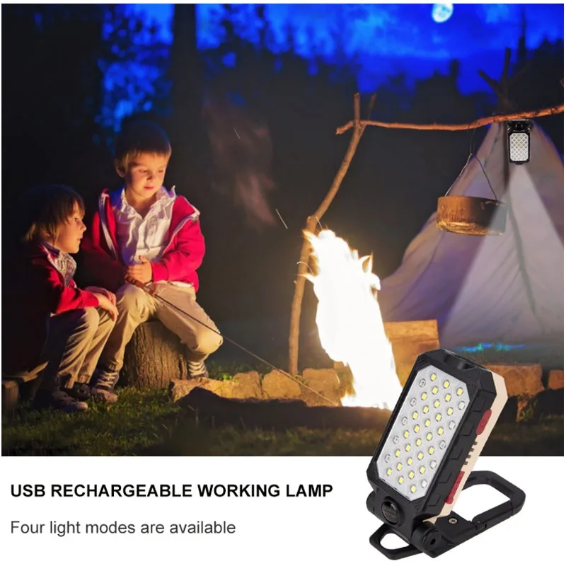 XIWANGFIRE DIODO emissor de Luz Recarregável USB Ímã Trabalho de Design Lanterna Ajustável, Impermeável Lâmpada de Acampamento Com indicação de Potência Imagem 3