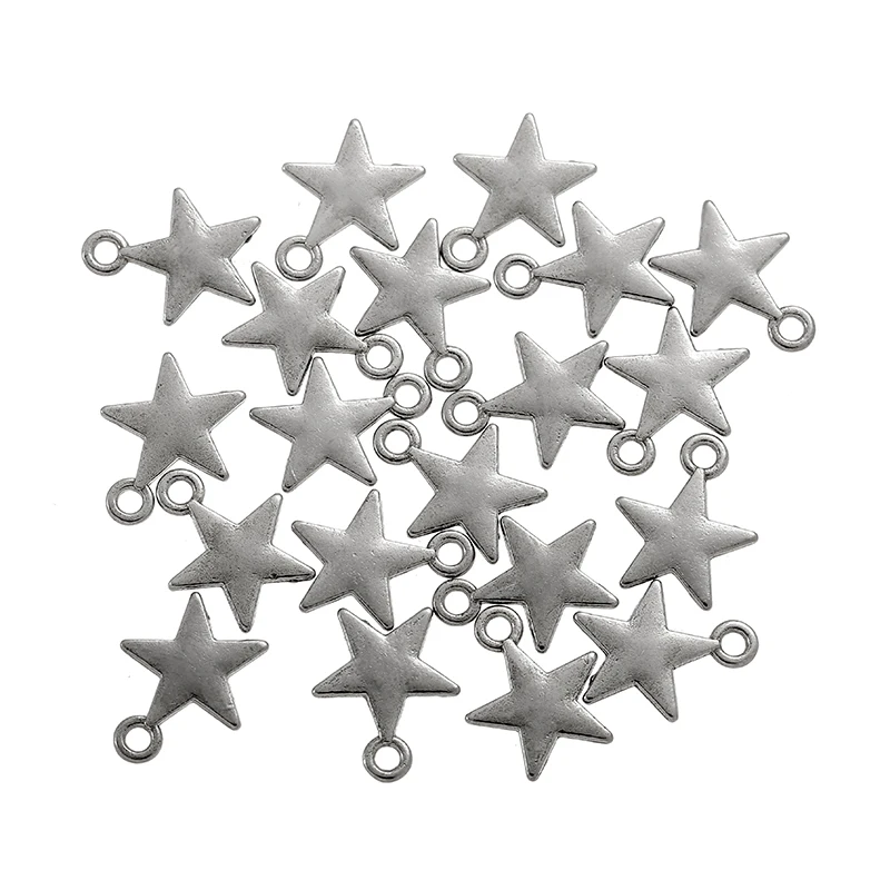 YuenZ 30pcs 5 Cor cor prata Antiga estrela de Encantos Pingentes para Fazer Jóias DIY de Artesanato 15*12mm L307 Imagem 5
