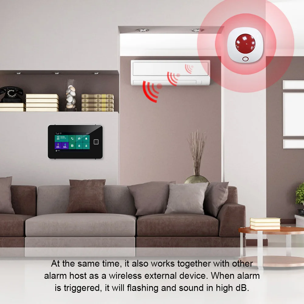 ZONAN G60 Tuya wi-Fi Sistema de Alarme de Segurança da Câmara de Movimento de PIR Sensor de Porta Sirene Detector de Fumaça sem Fio 433MHz Kit de Alarme de Assaltante Imagem 4