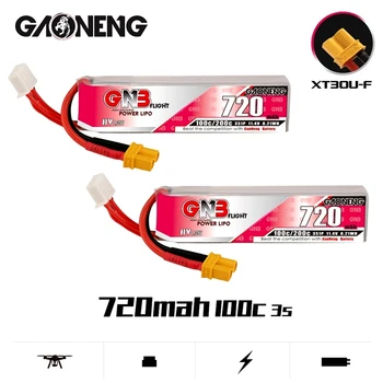 1-10Pcs GAONENG GNB 720mAh 3S 100C/200C 11.4 V HV XT30U-Plug F Lipo Bateria para RC Tinywhoop FPV Quadro Kit Tinywhoop Racing Drone