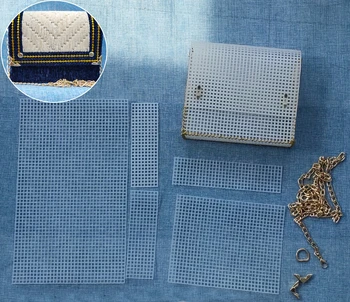 1 Conjunto De Tecelagem Saco De Plástico De Malha Kit Com Botão De Metal Cadeia Para As Mulheres De Tricô Bolsa Mochila Acessórios