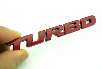1 PCS Vermelho Turbo Emblema Traseira do Carro de Inicialização Emblema Adesivo para Jetta, Polo de Golfe A1 A3 A4 Estilo Carro