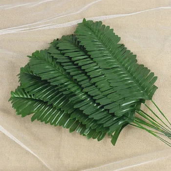 10/20Pcs Artificial Palmeiras Tropicais Folha de Árvore Verde Monstera Espalhados Cauda de Folha de Falso Plantas Para a Selva Havaí, Festa de Casamento Decoração 2