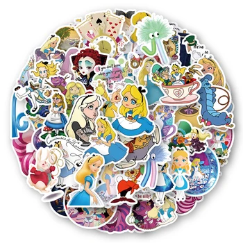 10/30/50PCS Filme da Disney Alice no país das Maravilhas dos desenhos animados Etiqueta da Decalques DIY Laptop de Bagagem Skate Bonito Adesivo para a Criança Brinquedos de Presente