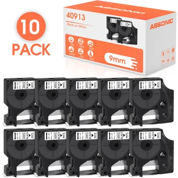 10 EMB 9mm Rótulo 40913 para Dymo D1 Fitas 40913 Preto no Branco Rótulo Adesivo Compatível para Dymo LabelManage 160 280 Label Maker