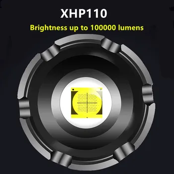 1000000Lms XHP110 USB Recarregável do Diodo emissor de 6000mah mais Brilhante Lanterna Potente Farol de Caça Lanterna Impermeável Usar 3x18650 2