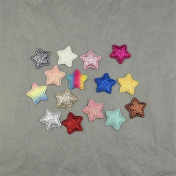100Pcs 26mm de Brilho de Estrelas de Couro Acolchoado Apliques de Patches de DIY Lenço de Brinquedo, Roupas de Decoração Artesanais de Materiais de Arcos e Acessórios para o Cabelo