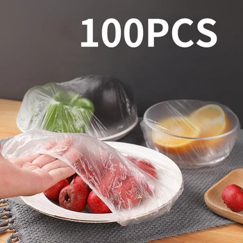 100PCS de Alimentos Descartáveis de Plástico Multifunções Preservação de Frutas Saco de Plástico Pode Ser Usado Como Tampão de Chuveiro/Cozinha Saco de Armazenamento 1