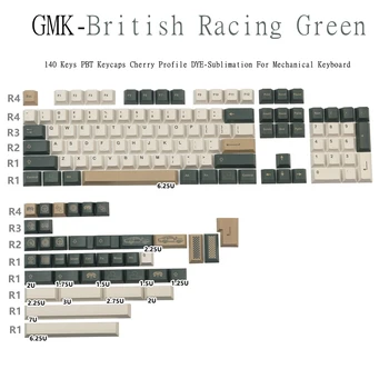 140 Chaves GMK Keycaps British Racing Green PBT Keycaps Cereja Perfil de Sublimação de tinta Para Teclado Mecânico GK61 84 96 104 108