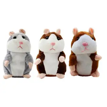 16cm Talking Hamster de Pelúcia Boneca Brinquedo Interativo Presente de Natal Para as Crianças do Luxuoso das Crianças Brinquedos de Som Hamster 1