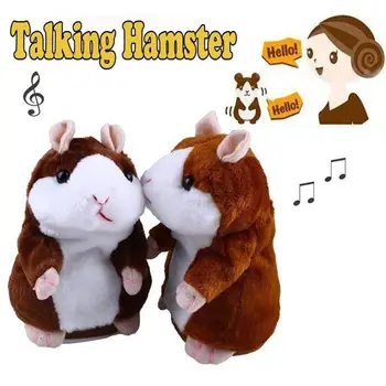 16cm Talking Hamster de Pelúcia Boneca Brinquedo Interativo Presente de Natal Para as Crianças do Luxuoso das Crianças Brinquedos de Som Hamster 2