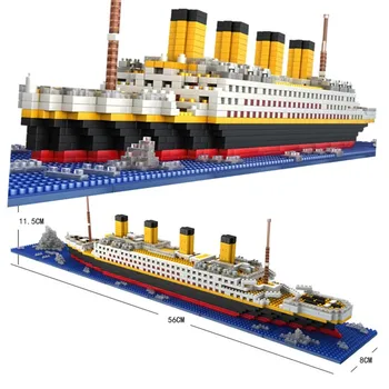 1860Pcs Mini Tijolos Modelo do Titanic o Navio de Cruzeiro de Barco Modelo DIY Diamante Blocos de Construção Tijolos Kit de Crianças Brinquedos de Preço de Venda