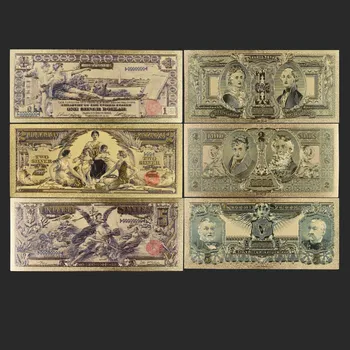 1896 Ouro Antigo Banhado a Lembrança de 3PCS Moeda Notas de Decoração de Antiguidades 1 2 5 Dólar Presentes Banhado a Ouro 24K 1