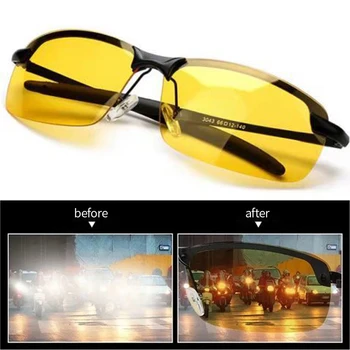 1PC de Moda de NOVA Anti-Reflexo Liga Polarizada Noite de Óculos de Visão Transparente com Clipe Nasal Unisex Condução de Óculos Acessórios 1