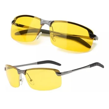 1PC de Moda de NOVA Anti-Reflexo Liga Polarizada Noite de Óculos de Visão Transparente com Clipe Nasal Unisex Condução de Óculos Acessórios 2