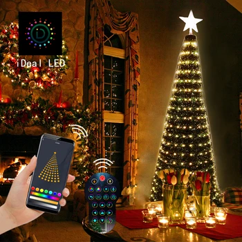 2.1 M App de Controle de Natal de LED Luz da Árvore de DIY RGB Bluetooth Luz Mágica Seqüência de Animação de Controlo de Voz e de Tuya Decoração de Natal
