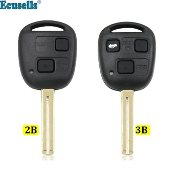 2/3 botão em branco chave remota shell para Lexus RX300 LS400 LS430 ES330 SC430 IS300 LX470 RX330 RX350 GS300 TOY48 UNCUT com botão