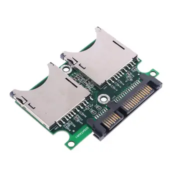 2 Porta Dupla SD SDHC MMC RAID SATA para Conversor Adaptador com Gabinete de Caso para Qualquer Capacidade do Cartão SD