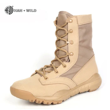 2018 Homens do Exército Tático Botas de Inverno de Couro Militar Ankle Boots Verão Deserto Sapatos de Segurança de Calçado de homem Botas de Combate 1