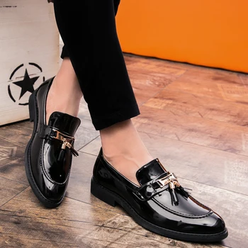 2018 nova Moda homens Sapatos Mocassins de Couro Oxford business Sapatos para Homens laço Formal Mariage festa de Casamento Sapatos de k3 1