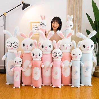2020 novas e criativas coelho animal boneca cilíndrica para baixo de algodão, almofadas de pelúcia boneca de almofadas, decoração do menino menina dom 60cm 334 1