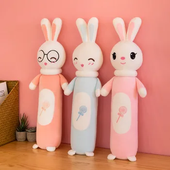 2020 novas e criativas coelho animal boneca cilíndrica para baixo de algodão, almofadas de pelúcia boneca de almofadas, decoração do menino menina dom 60cm 334 2