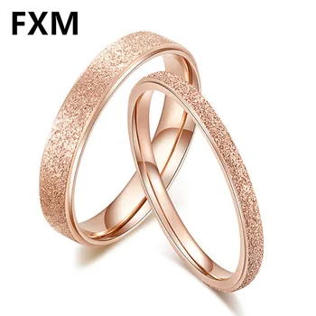 2021 Moda Simples Esfoliação de Aço Inoxidável das Mulheres 's Anéis de 2/4/6 mm Largura de Ouro Rose Cor do Dedo do Anel de Presente Para as Mulheres Jóia da Menina 1