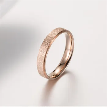 2021 Moda Simples Esfoliação de Aço Inoxidável das Mulheres 's Anéis de 2/4/6 mm Largura de Ouro Rose Cor do Dedo do Anel de Presente Para as Mulheres Jóia da Menina 2