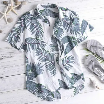 2022 Camisa Havaiana Mens Verão Estampa Floral Praia De Manga Curta Casual Luau Camisa Tops De Férias Camisas Topo 1