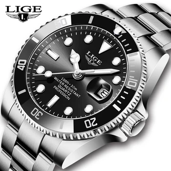2022 LIGE de melhor Marca de Luxo Sport Relógios Mens Quartzo relógio de Pulso Relógio de forma Homens 30ATM Impermeável Data de Relógio Relógio Masculino