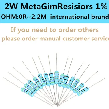 20pcs 2W Metal Filme Resistor de 2W 1% 0R - 2,2 M 0 2.2 10 100 120 150 220 270 330 390 470 1K 2.2 4.7 K K 10K 15K 100K 470K 1M ohm