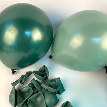 20Pcs Chrome Verde Balões, Confetes Balão de Látex Ar Balon bolas para o menino safari na selva decorações do partido 1º Primeiro aniversário 2