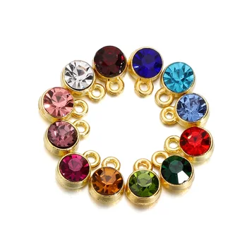 20Pcs/Monte Birthstone Encantos de Cristal Colorido para DIY Colar Pulseira Brinco Pingente de Chaveiro Jeweley Fazer Acessórios