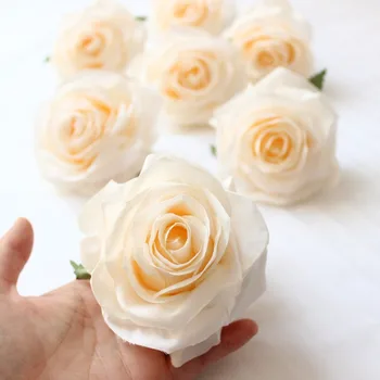 24Pcs Artificial Decorativa Rosa Chefes de Alta Qualidade Flores Simulação DIY de Seda Flor de Cabeça para o Casamento, Festa de Casa, Decoração 2