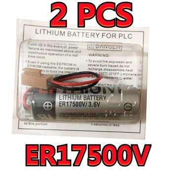 2PCS ER17500V ER17/50 CS1W-BAT01 3,6 V 2700mAh PLC Bateria de Lítio Com Marrom Conectores (Personalizáveis)