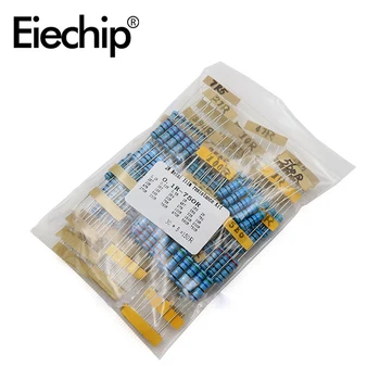 Fim 500pcs/lote 50 valores de 1/4W Resistores conjunto de resistores de Filme de Metal Variedade Kit de 1ohm -10M ohm resistor de diy kit eletrônico \ Eletrônicos Componentes E Suprimentos | Arquitetomais.com.br 11