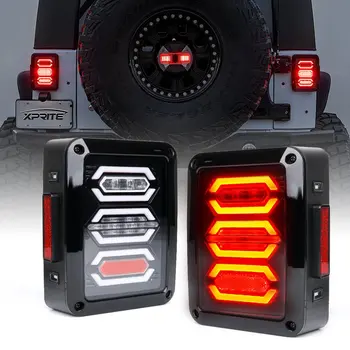 2X Fumado LED lanterna traseira Traseira pára-choque Traseiro Luz de Estacionamento de Volta até Reverso de Frenagem assistida Luz da Cauda Para Jeep Wrangler JK JKU 07-18