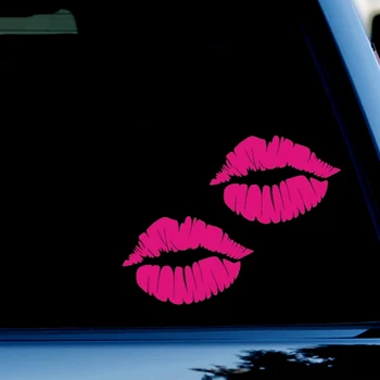 3.8inchx5.5inch Beijo Marcar Lábios Adesivo Decalque para Caminhão, Carro, cor-de-Rosa