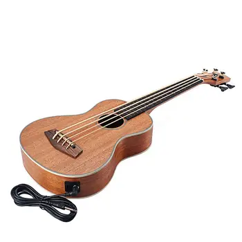 30 Polegadas Elétrica Ukulele Bass EQ Sapele Retro Fechado Botão de Quatro Cordas de Guitarra de Madeira Havaiana Guitarra Cavaquinho de Instrumentos de Música 2